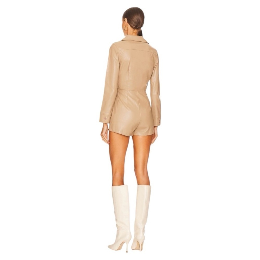 New Superdown Chantel Leather Romper In Nude - Picture 10 of 10